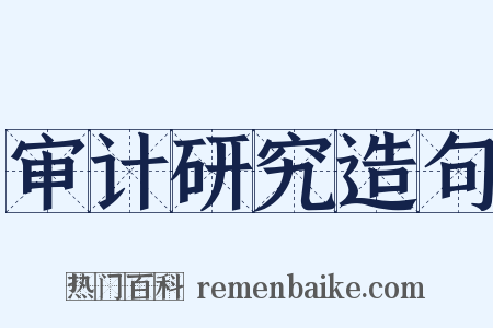 审计研究造句是什么意思的图片